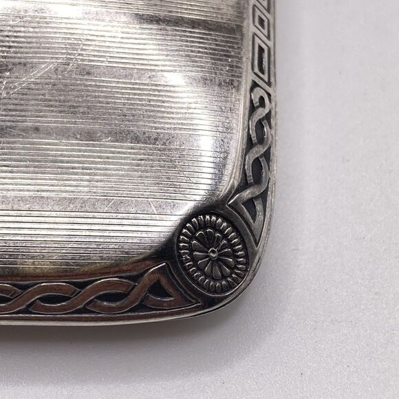 WILLIAM HENRY SPARROW STERLING SILVER CURVED CIGARETTE CASE Engraved - Picture 2 of 16